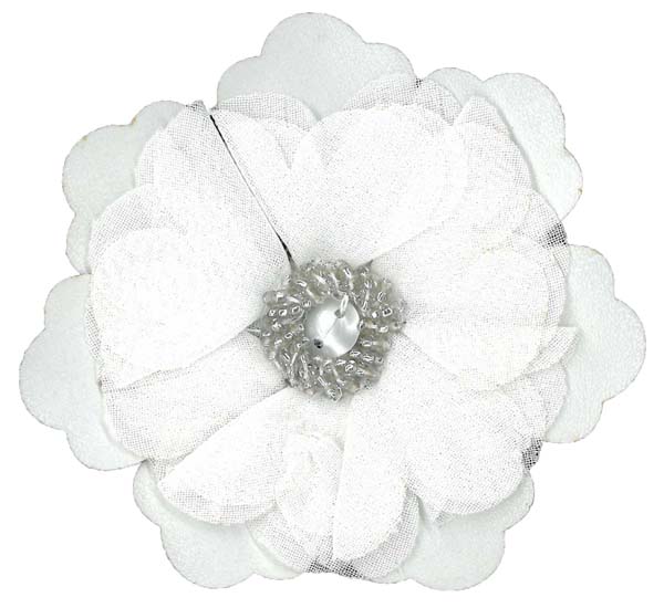 3D BEADED FLOWERS - P IVORY (SOLD SINGULARLY)